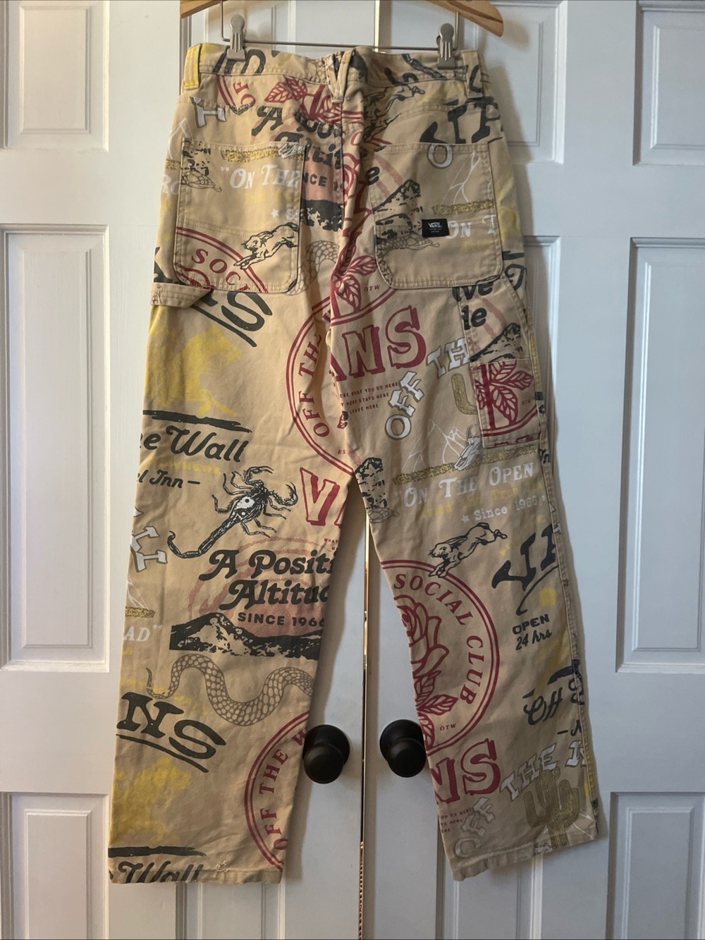 VANS Loose Fit Drill Chore Carpenter Pants All Over Print Canvas 32in X 32in - Picture 3 of 6